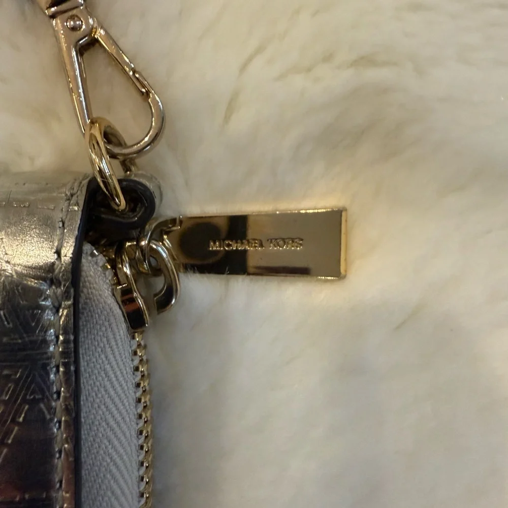 Michael Kors Gold Quilted Continental Wristlet Wallet Jet Set 🎄